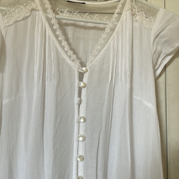 WHITE FLOWY COTTAGE CORE INSPIRED MINI DRESS - Picture 4 of 9